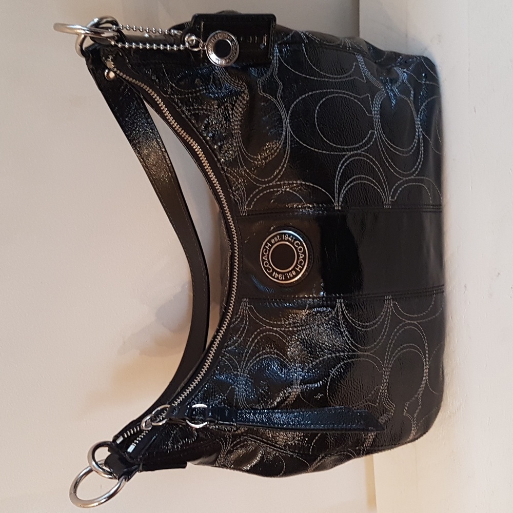 Authentic Coach Black Leather Hobo Bag